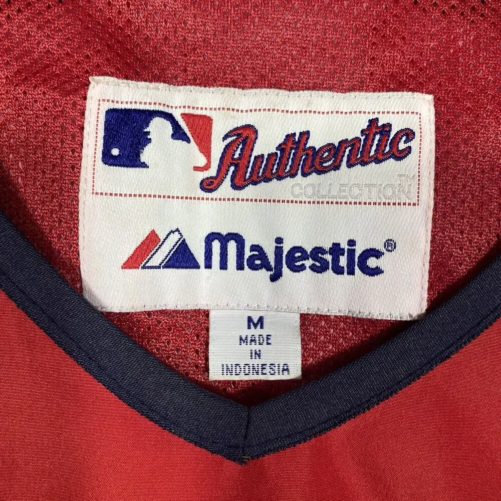 Boston Red Sox Jacket Men Medium Majestic Red MLB Baseball Warm Up Pullover